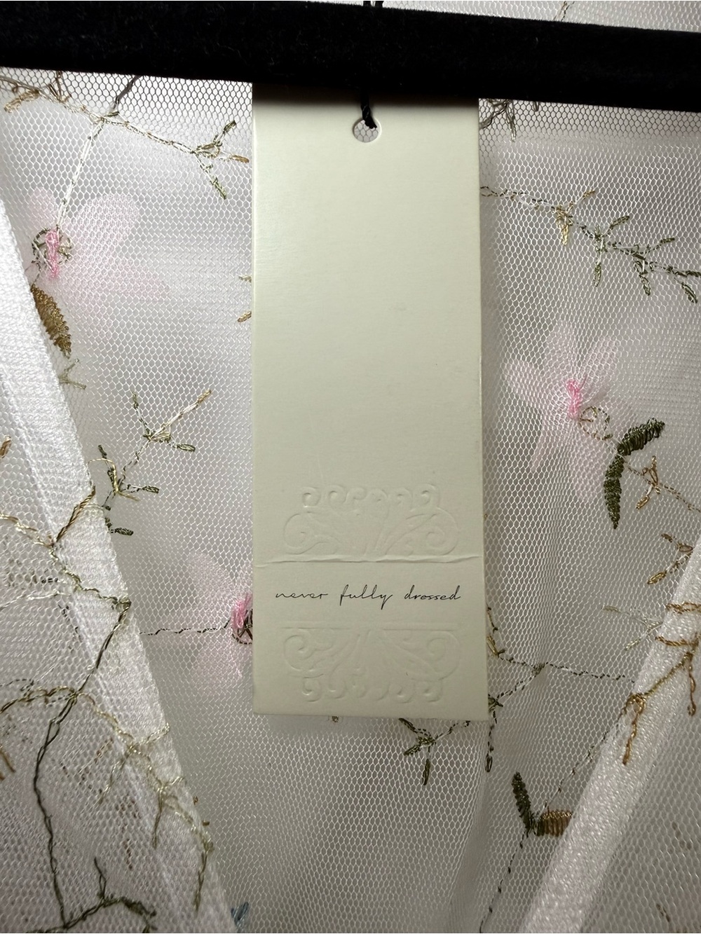 NWT Never Fully Dressed Boho Fairycore Sheer Floral Embroidered Maxi Dress - Picture 5 of 8